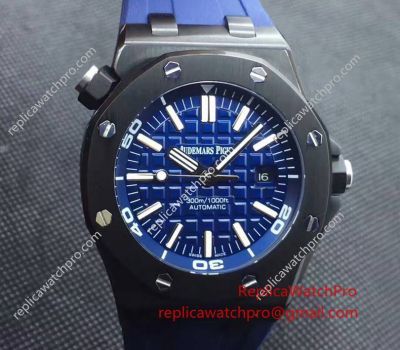 Replica Audemars Piguet Royal Oak Black Bezel & Case Blue Face Watch